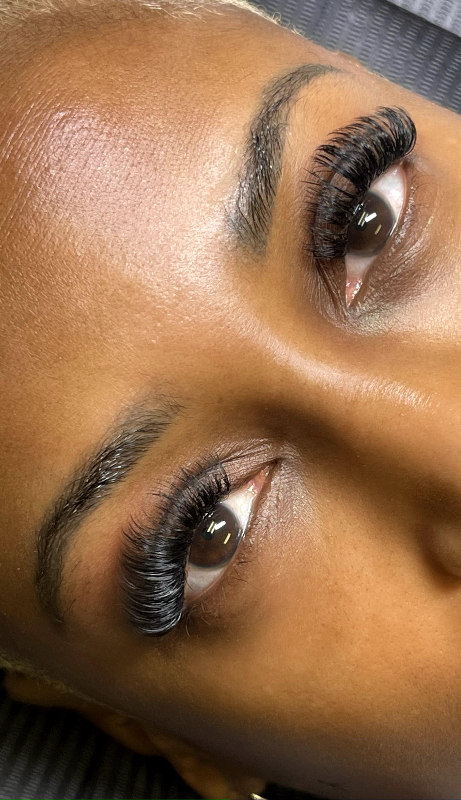 A client’s lashes after their appointment